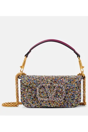 VALENTINO GARAVANI Bolso al hombro Locò Small de seda con lentejuelas