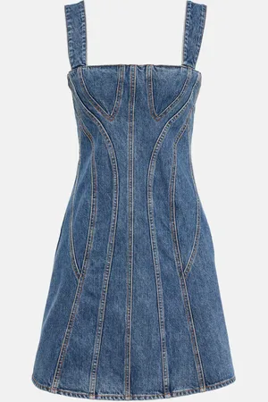 Stella McCartney Vestido corto en denim con bustier