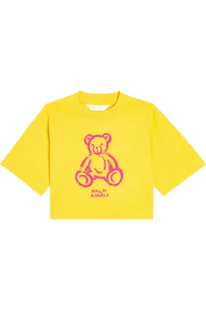 Palm Angels Camiseta en jersey de algodón cropped