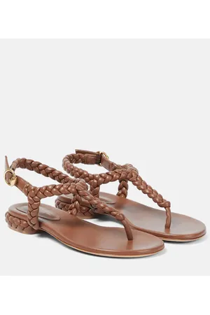 Gianvito Rossi Sandalias planas Ravello de napa
