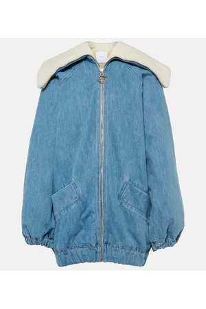 Patou Bomber de denim y borrego sintético