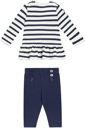 Ralph Lauren Bebé - set de leggings y top de algodón a rayas