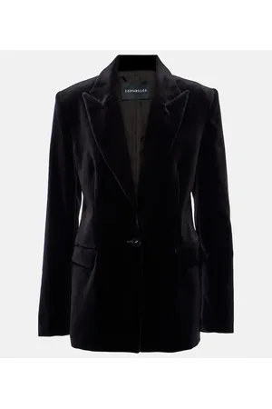 Costarellos Blazer Azura de terciopelo de algodón