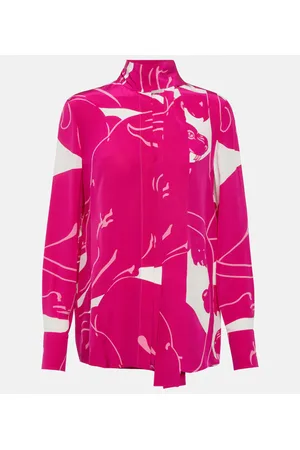 VALENTINO Blusa de seda con cuello anudado