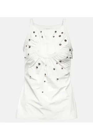 JACQUES WEI Tank top adornado con aberturas
