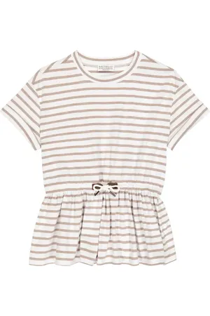 Brunello Cucinelli Camiseta de jersey de algodón a rayas