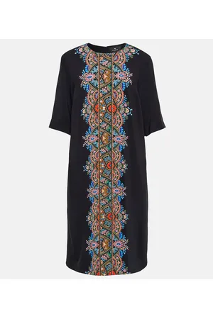 Etro Vestido de punto fino estampado