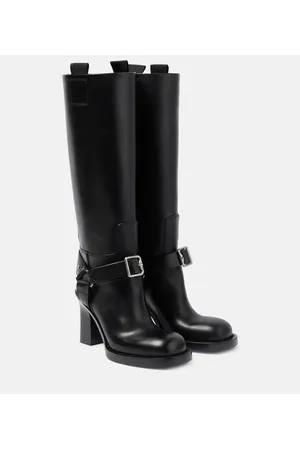 Burberry Botas altas de piel con fuseau