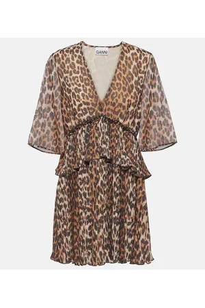 Ganni Vestido corto de georgette estampado