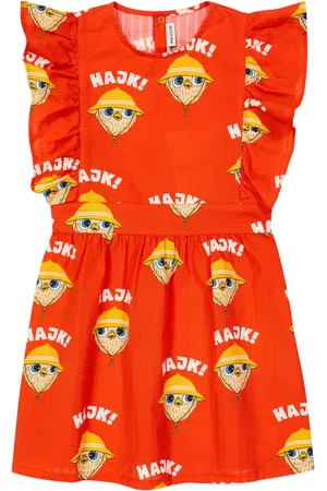 Mini Rodini Vestido de algodón con volantes
