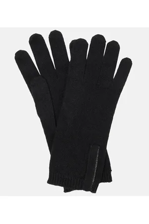 Brunello Cucinelli Guantes en punto de cachemir con adornos