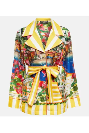 Dolce & Gabbana Portofino camisa de seda con cinturón
