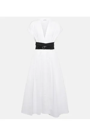 Alaïa Alaïa Vestido midi en popelín de algodón