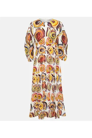 Chloé Chloé Vestido largo de seda estampado
