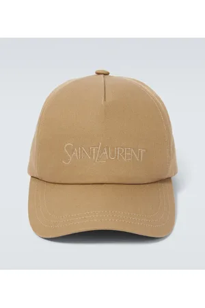 Saint Laurent Gorra en gabardina de algodón y lino
