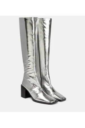 Jil Sander Botas altas de piel metalizada