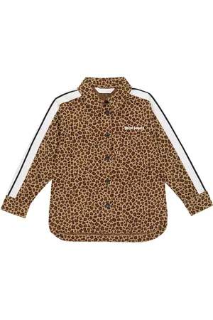 Palm Angels Camisa de leopardo con logo
