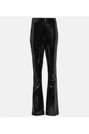 ROTATE Pantalones slim de vinilo de tiro alto