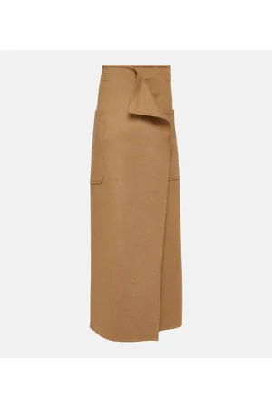 Max Mara Falda larga Carbone de pelo de camello