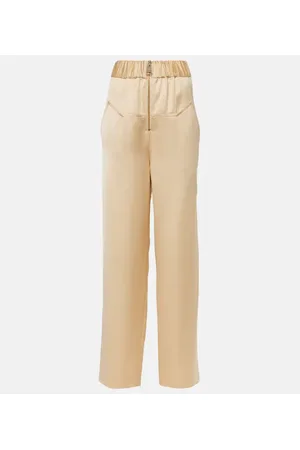 Khaite Pantalones anchos Felton de satén de tiro alto