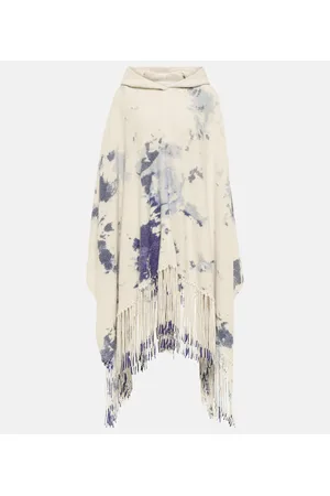 Chloé Chloé Poncho de cachemir tie-dye con capucha