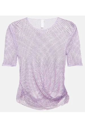 Simkhai Crop top Electra de malla adornado