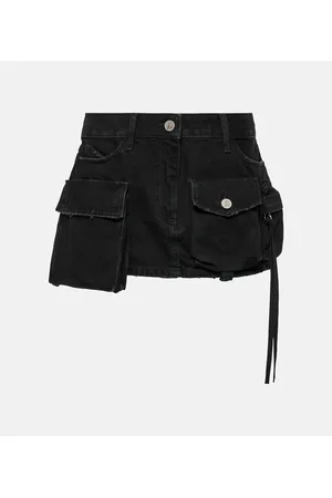 The Attico Minifalda cargo en denim de tiro bajo