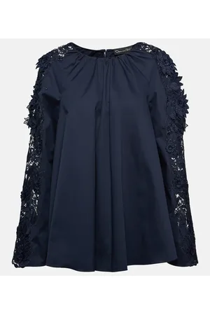 Oscar de la Renta Blusa de algodón con encaje