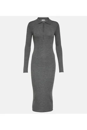 Brunello Cucinelli Vestido midi de lana virgen y cachemir