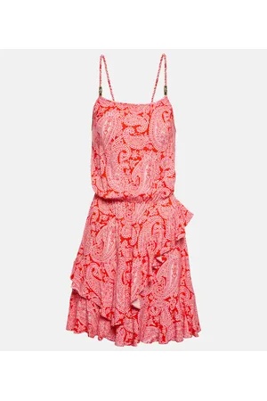 Heidi Klein Vestido corto estampado con volantes