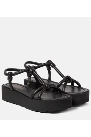 Gianvito Rossi Sandalias con plataforma Knotted de piel