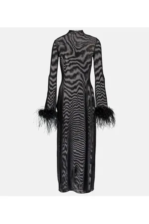Oseree Oséree Vestido midi Lumière Plumage