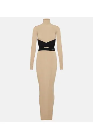 Alaïa Alaïa Vestido largo de jersey con cuello alto