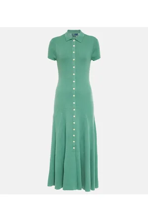 Ralph Lauren Vestido largo de lana acanalada