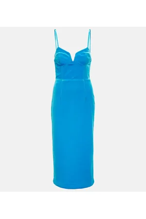 Rebecca Vallance Vestido midi Bernadette de terciopelo