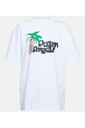 Palm Angels Camiseta de algodón con logo estampado