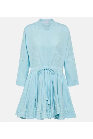 Juliet Dunn Vestido corto de algodón bordado