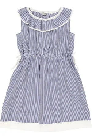 Il gufo Vestido en popelín de algodón a rayas