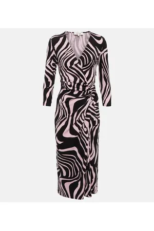 Diane von Furstenberg Vestido midi fruncido estampado