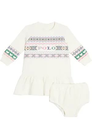Ralph Lauren Bebé - set de vestido y braga en mezcla de algodón