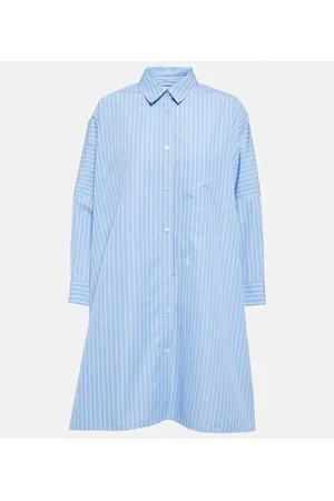 Jil Sander Camisa de popelín de algodón a rayas