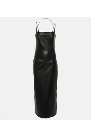 The Attico Vestido midi de piel