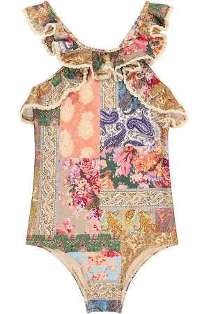 ZIMMERMANN Bañador paisley con volantes