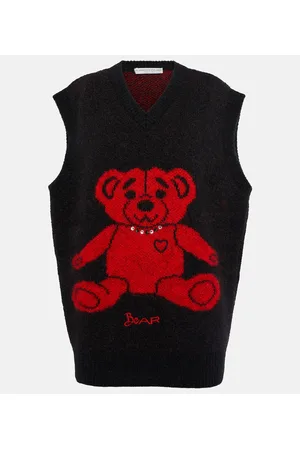Alessandra Rich Chaleco Bear en mezcla de lana