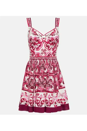 Dolce & Gabbana Vestido corto Majolica en mezcla de seda