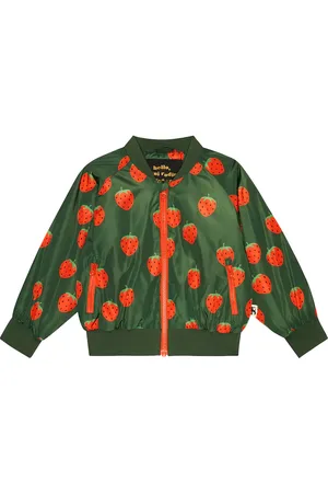 Mini Rodini Chaqueta bomber con estampado de fresas