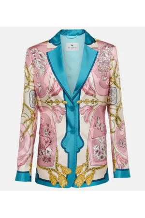 Etro Blazer de seda estampada
