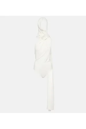MAGDA BUTRYM Body con capucha y aplique floral