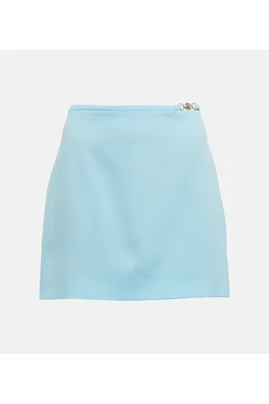 VERSACE Minifalda de lana con Allover