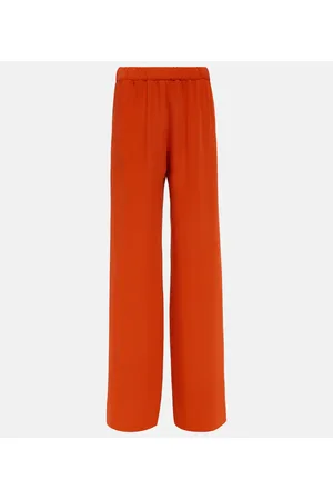 VALENTINO Pantalones anchos de cady couture de seda